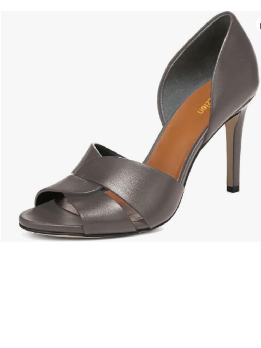 Pazzion Grey Sexy Open Toe D'Orsay Pump Slip On Stilettos Heels Two Piece Sandal